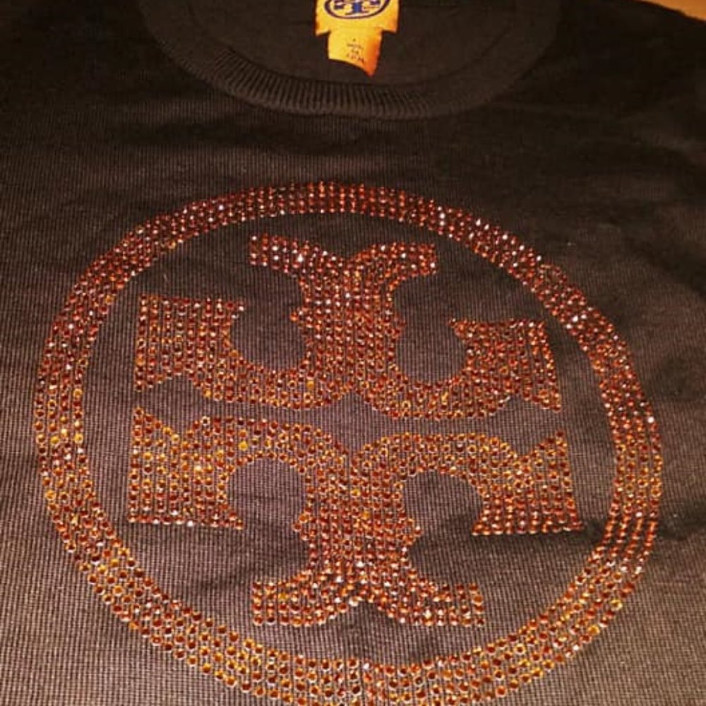 Tory Burch Embellished Logo Wool Sweater